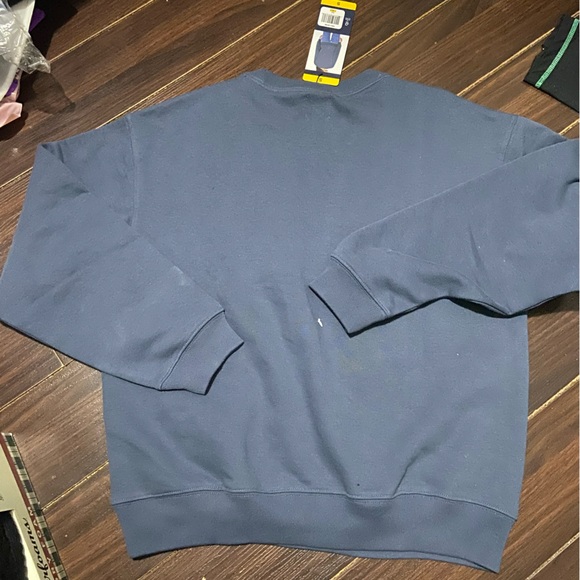 Gap Women’s Corduroy Logo Navy Fleece Crewneck Top Sz: S - Picture 3 of 9